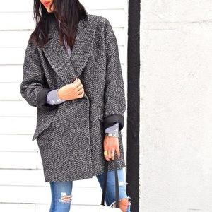 Banana Republic Wool Blend Tweed Cocoon Coat — Size XS